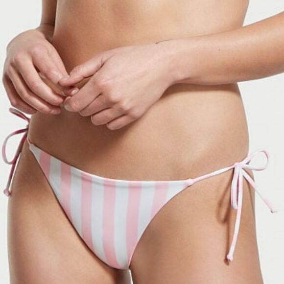 VICTORIA'S SECRET Mix-andMatch SideTie Cheeky Bikini Bottom Pink Stripes - Picture 3 of 4